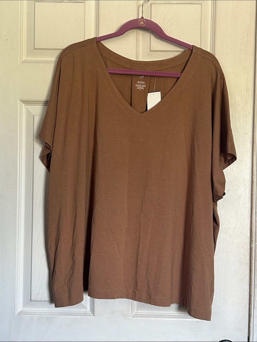 J. Jill light brown luxe Supima pleat back tee size 4X